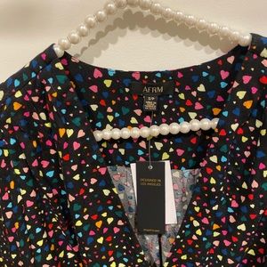 Wrap blouse bodysuit with hearts